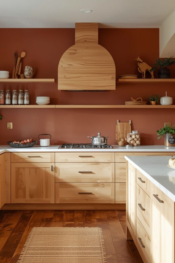 Terracotta Kitchen Walls for a Deep, Grounded Atmosphere