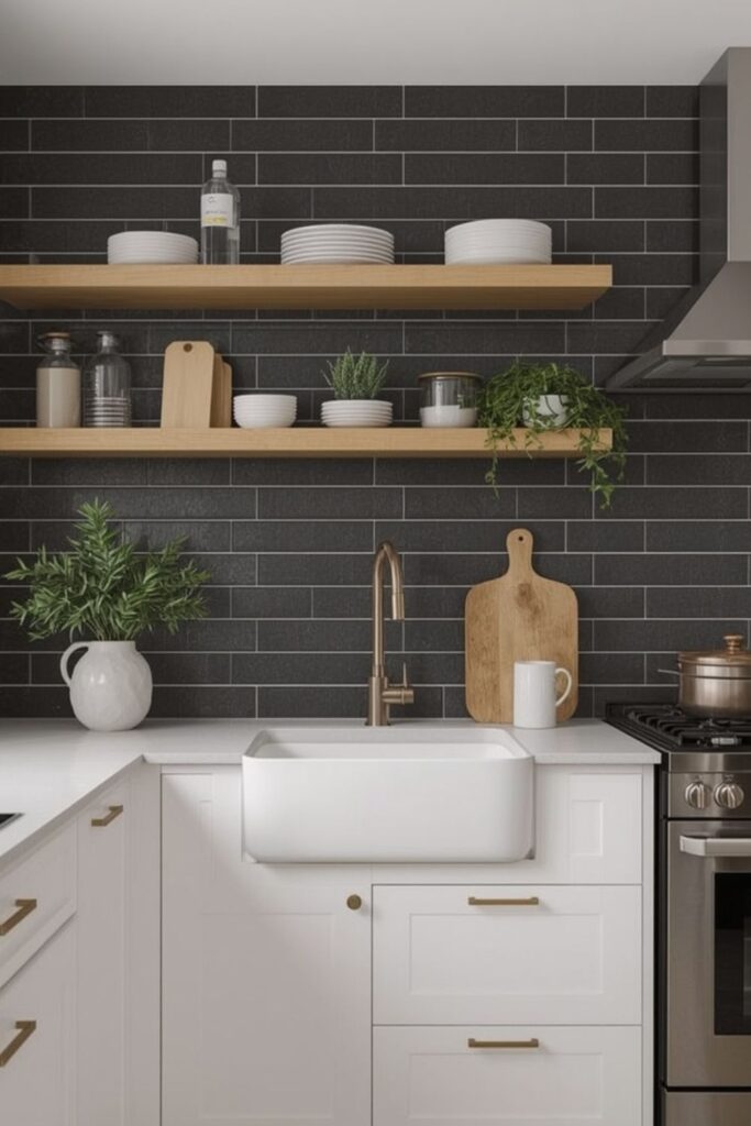 Modern Black Tiles For Kitchen wall ideas