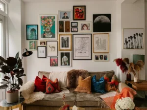 Create a gallery wall, but keep it tight