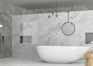 Large tiles with minimal grout lines