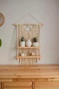 Try a tapestry or fabric wall hanging